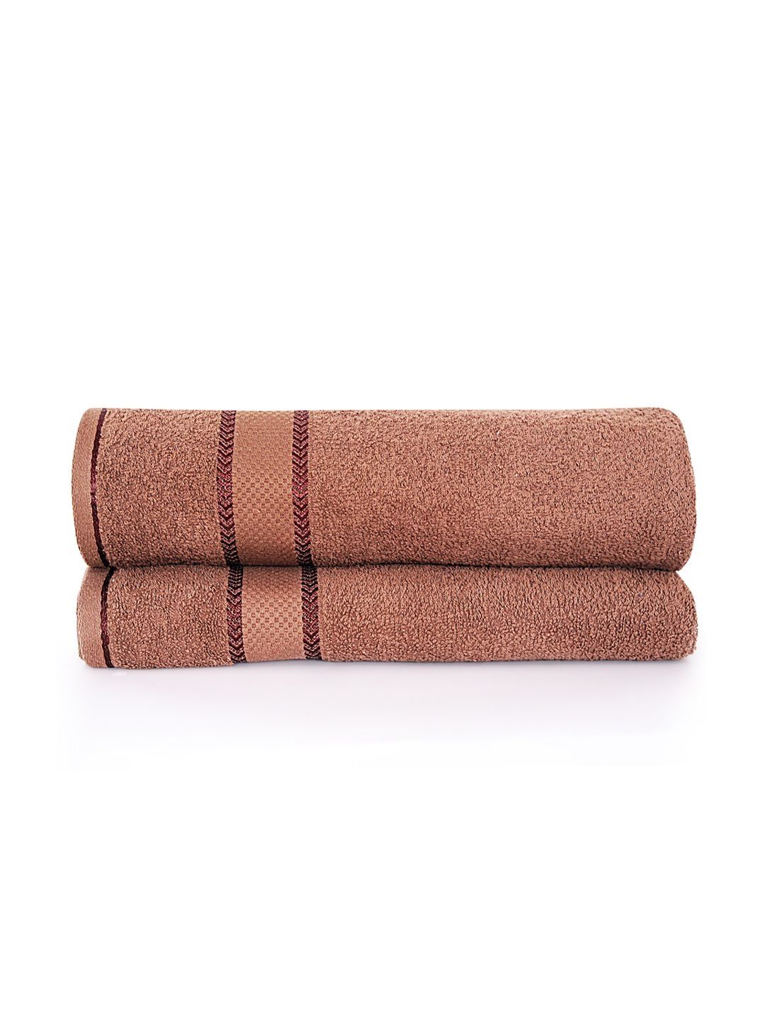 Layers 100% Cotton 380 GSM Brown Bath Towel - Pack of 2