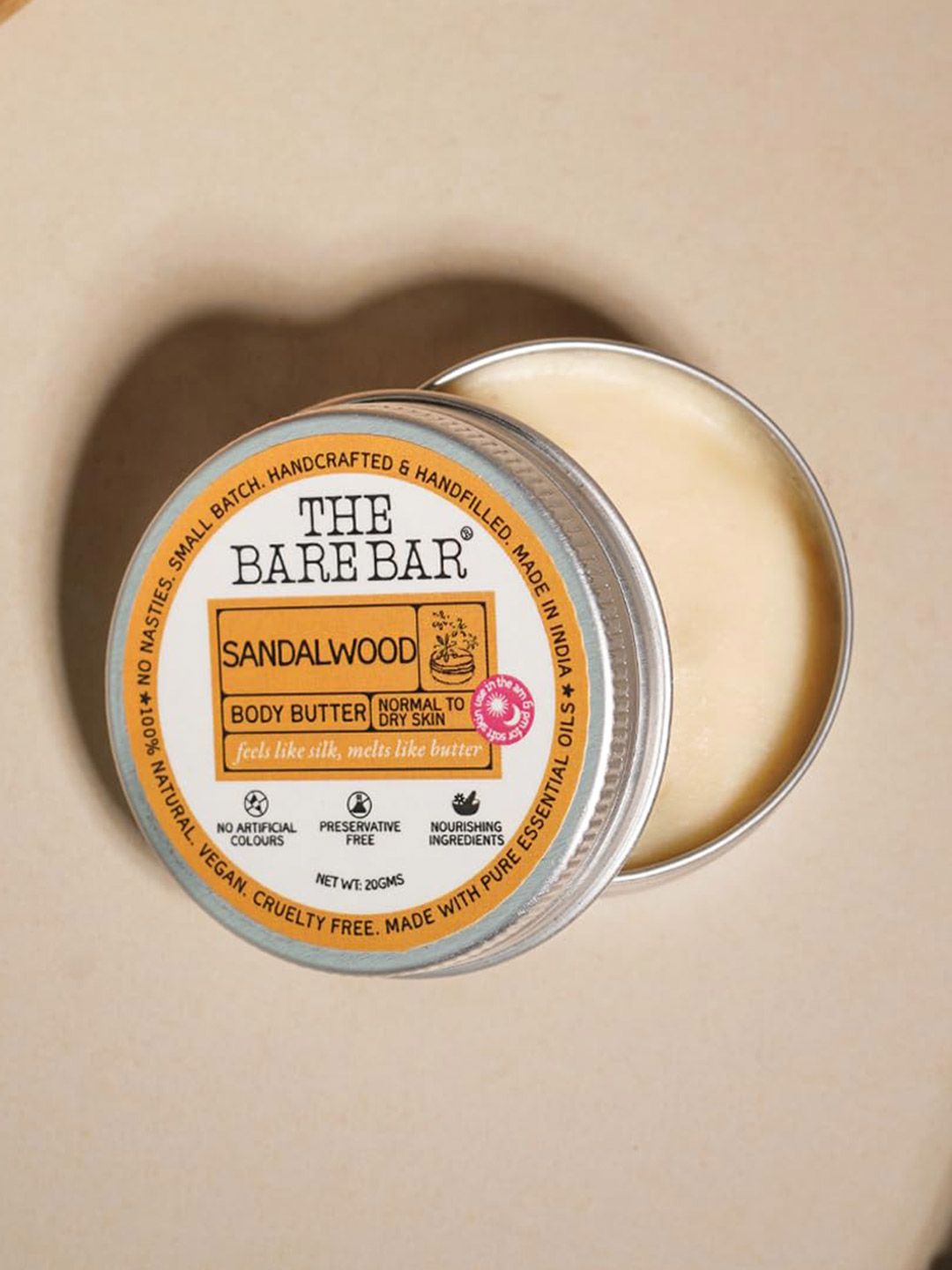 The Bare Bar Sandalwood Body Butter With Vitamin E - 20 g