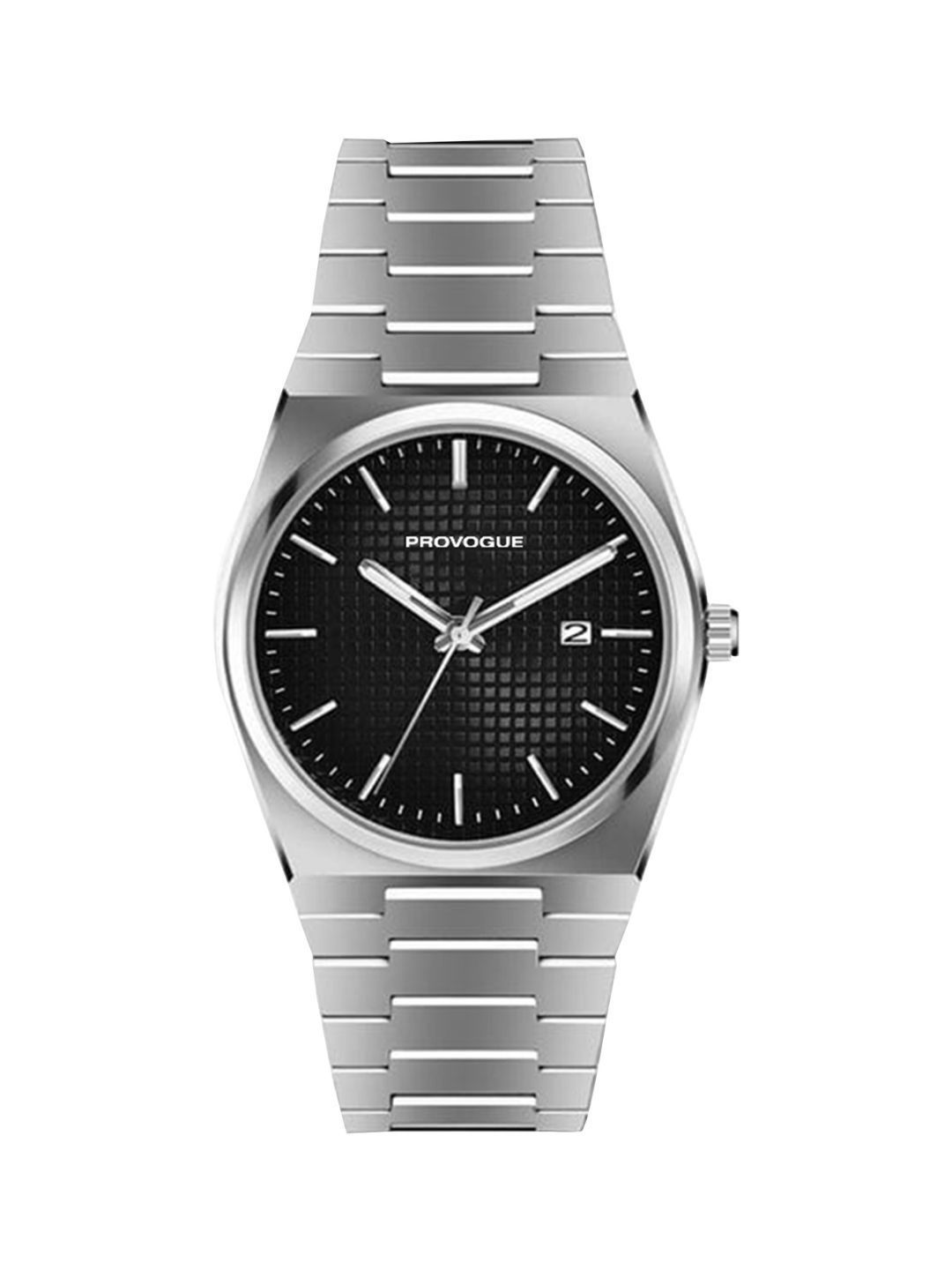 Buy Provogue Men Dial & Stainless Steel Straps Analogue Watch SK PG 4095 BLKSLVR -  - Accessories for Men