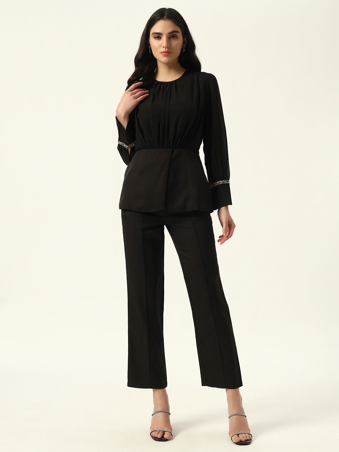 Buy Beatnik Round Neck Top With Trousers -  - Apparel for Women