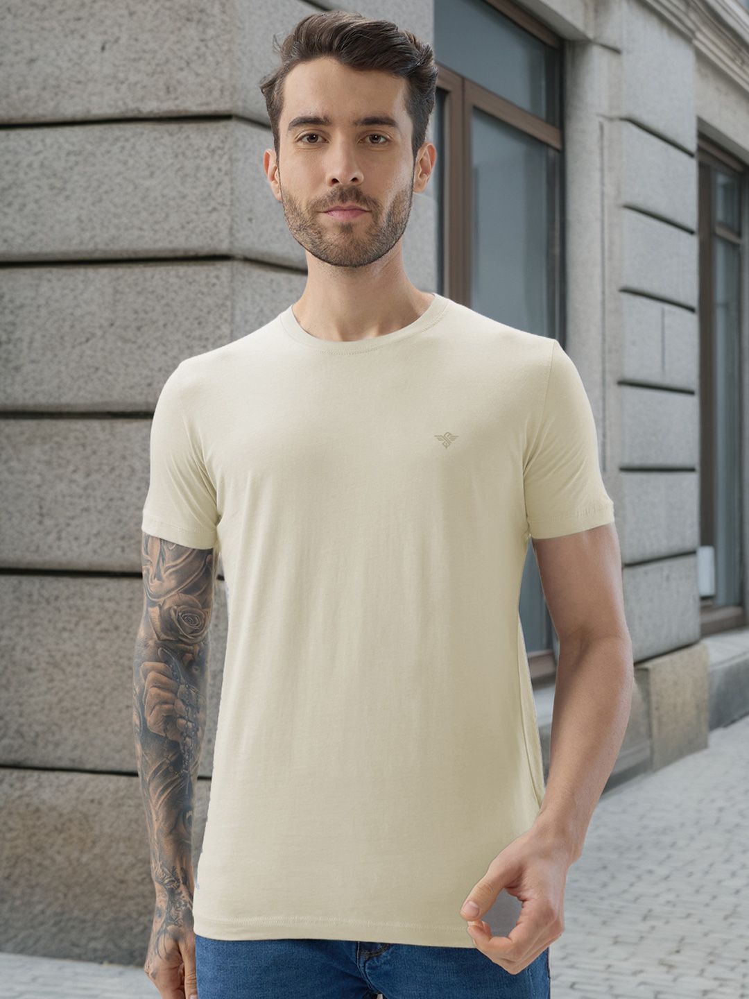 Status Quo Men Brand Logo Pure Cotton T-shirt