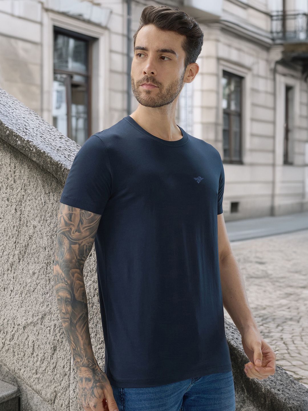 Status Quo Men Brand Logo Pure Cotton T-shirt