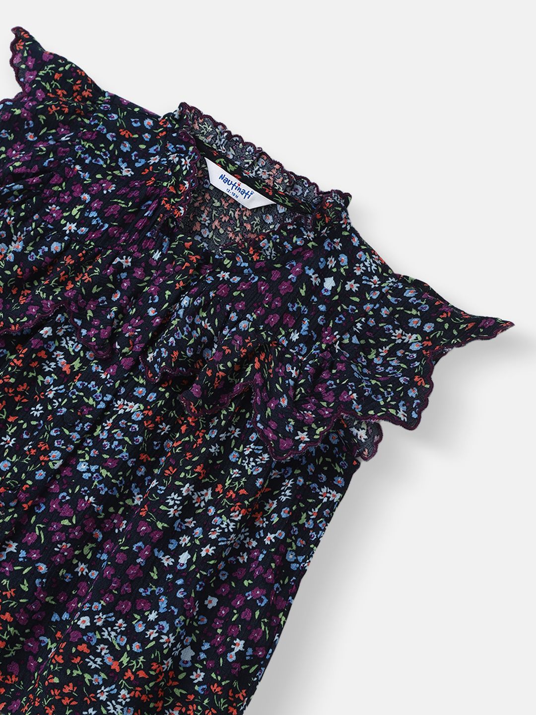 Girls Floral Printed Round Neck Top With Shorts Clothing Set 7