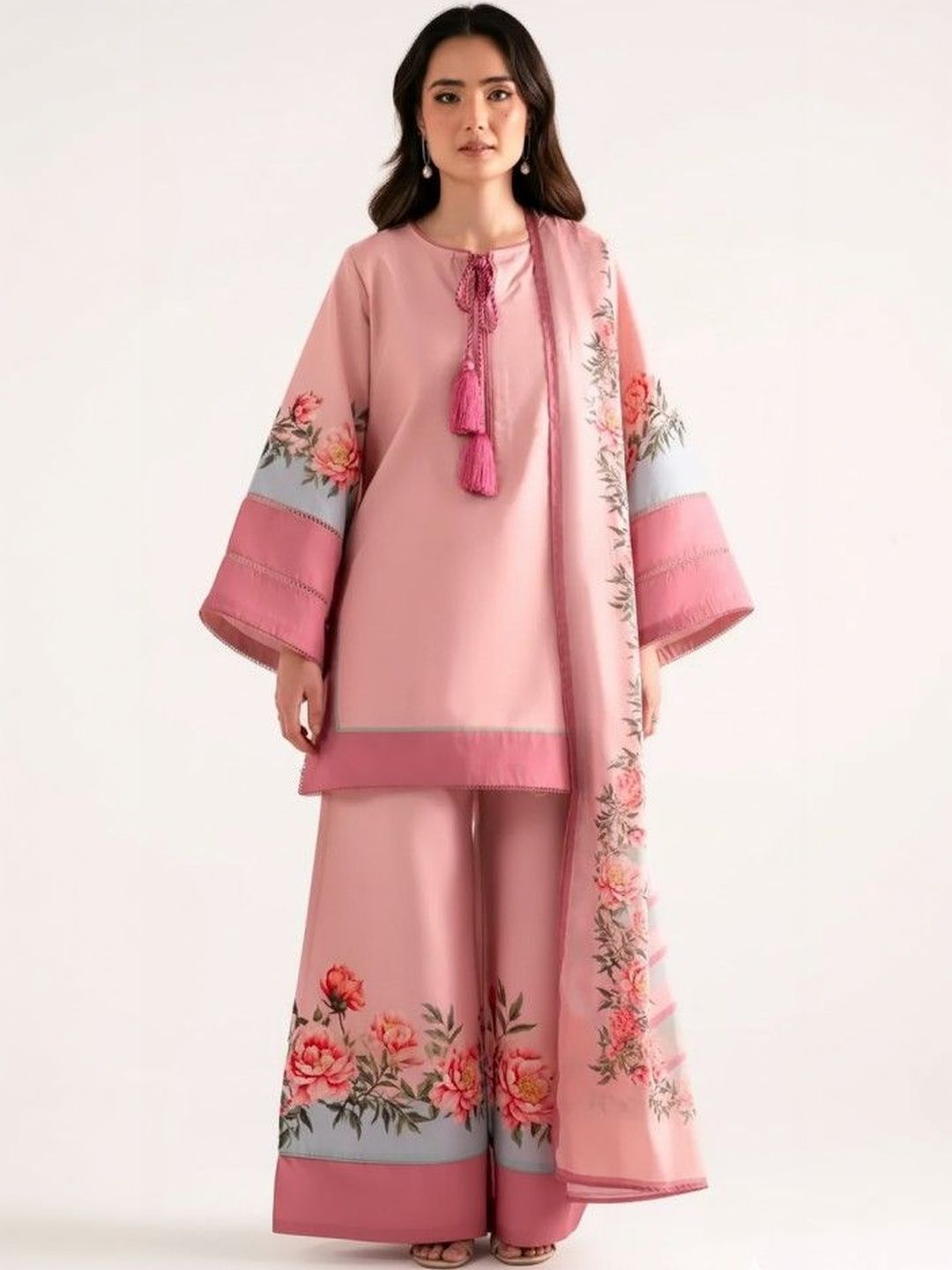 D.A.Kurtis. Women Floral Printed Regular Kurta with Palazzos & With Dupatta