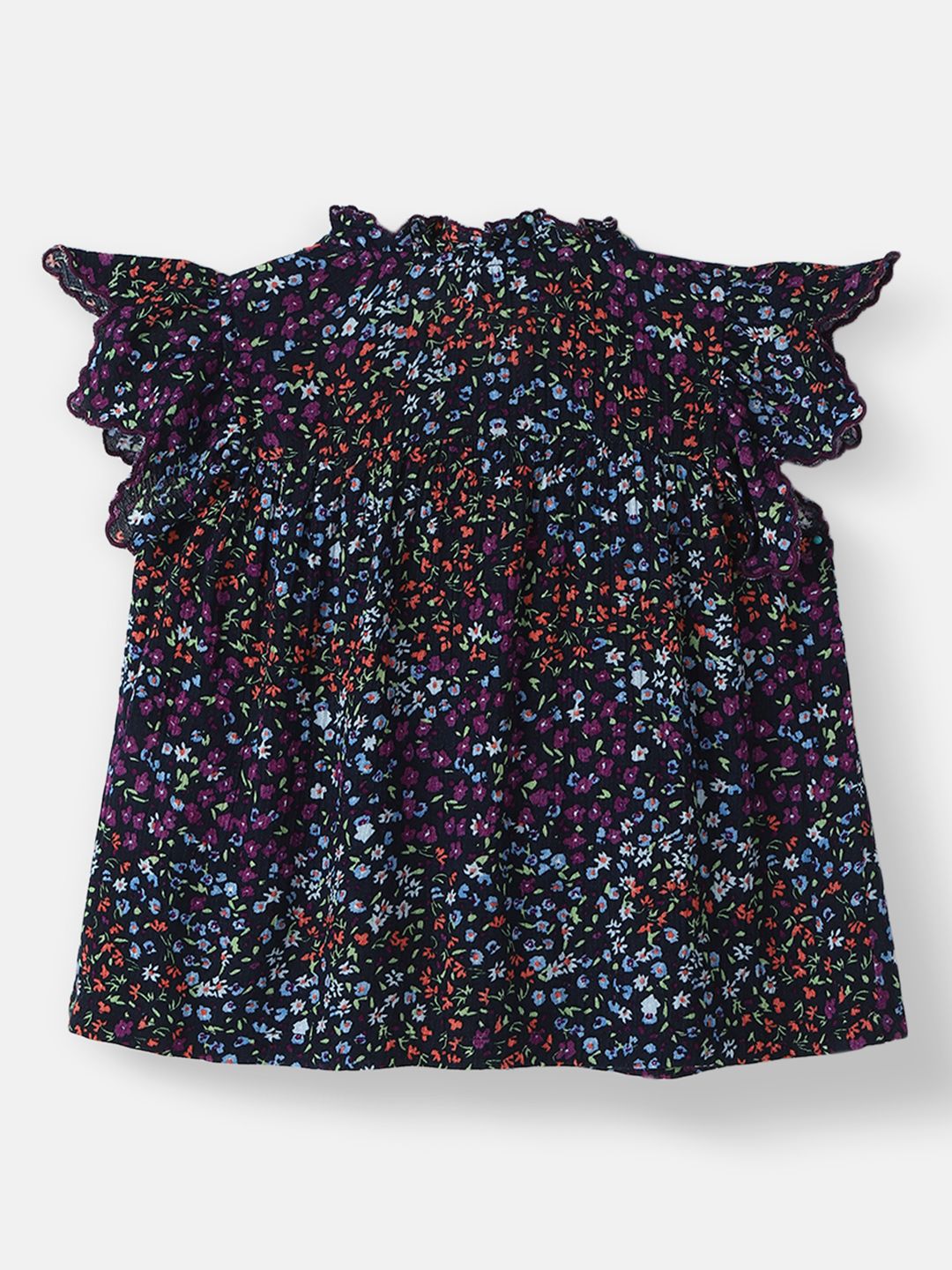 Girls Floral Printed Round Neck Top With Shorts Clothing Set 4