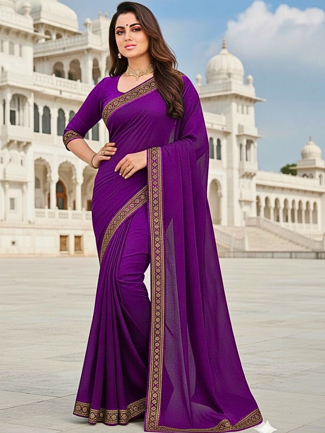 Moda Rapido Mirror Work Fashion Saree