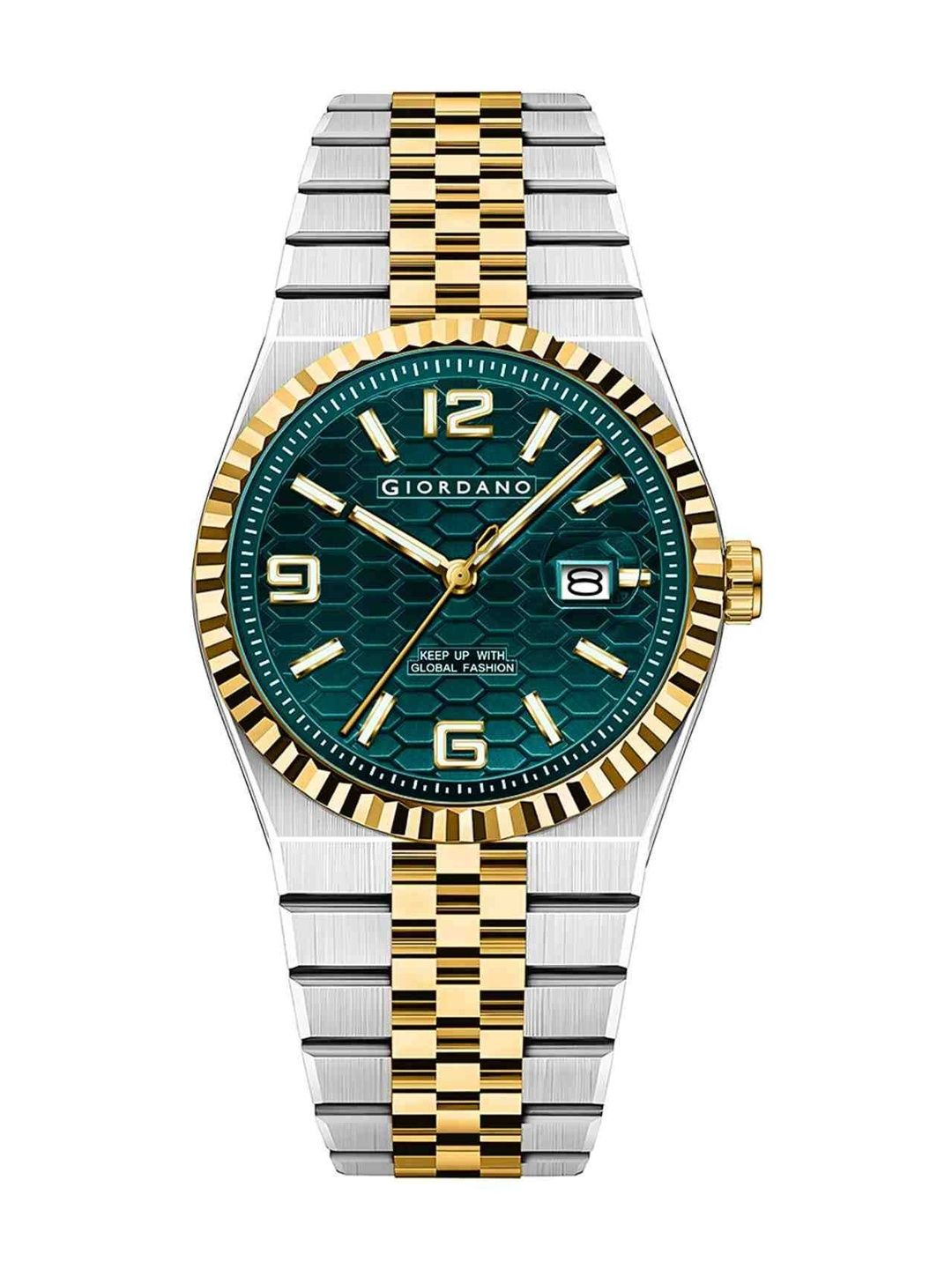 GIORDANO Men Dial & Stainless Steel Bracelet Style Straps Analogue Watch GZ-50172-33
