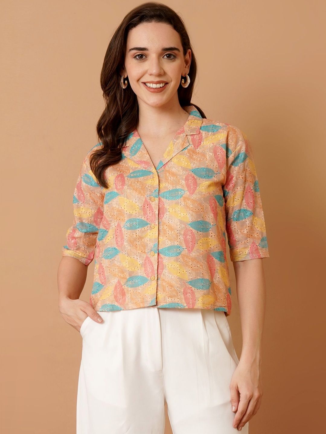 Tviksha Fashion Cotton Schiffli Top