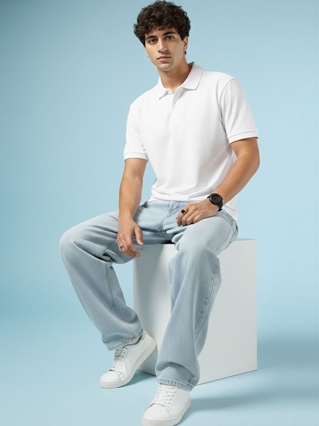 RISS Men Polo Collar T-shirt