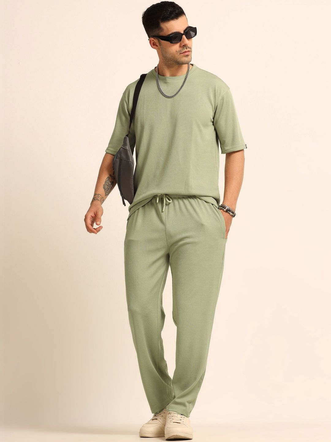 Buy Bushirt Oversized T Shirt With Trousers Co Ords -  - Apparel for Men