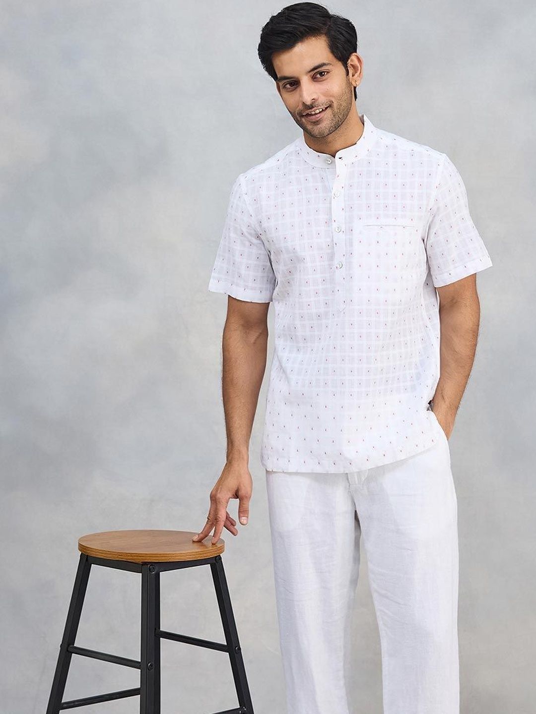 Fabindia Men Slim Fit Gingham Checks Checked Casual Shirt