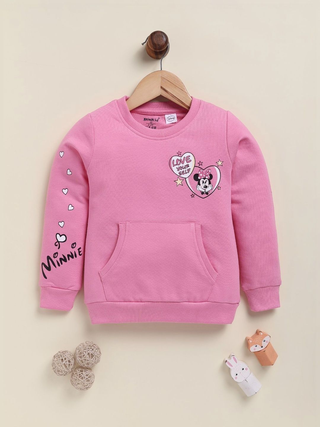 BISKID Girls Printed Full Sleeves Disney Sweatshirt
