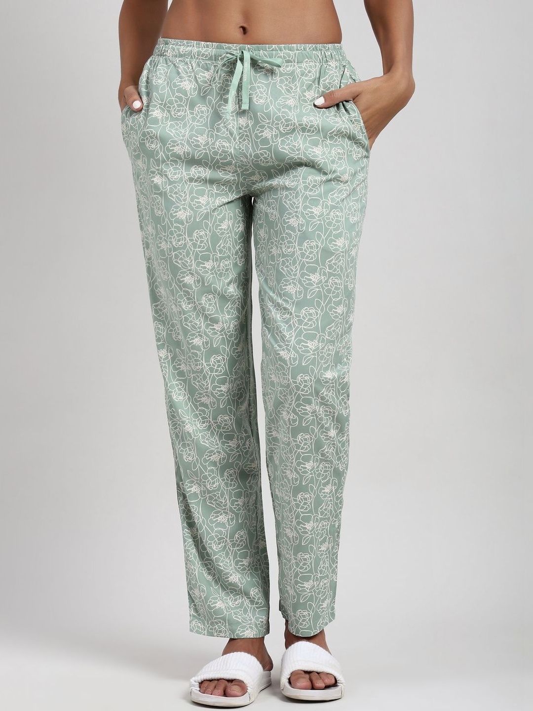 Women Allover Print Lounge Pyjama - Functional Pocket, Ultra Soft, Drawstring Waist