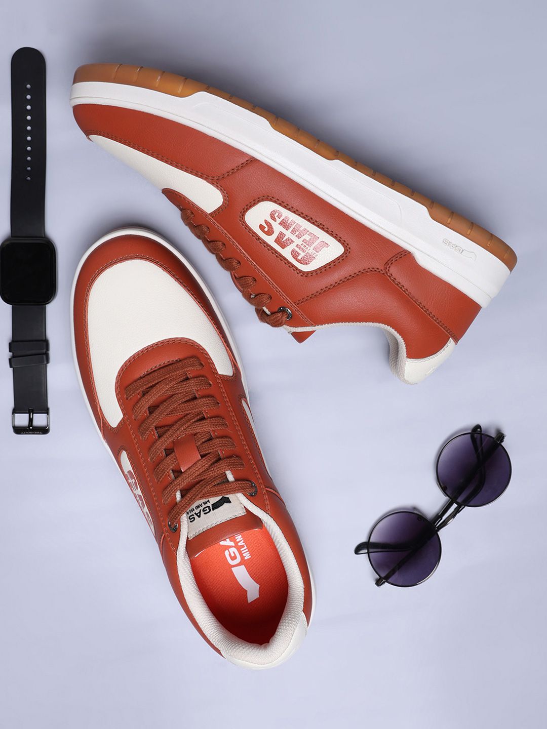 GAS Men ZenithFlex White Red Sneakers
