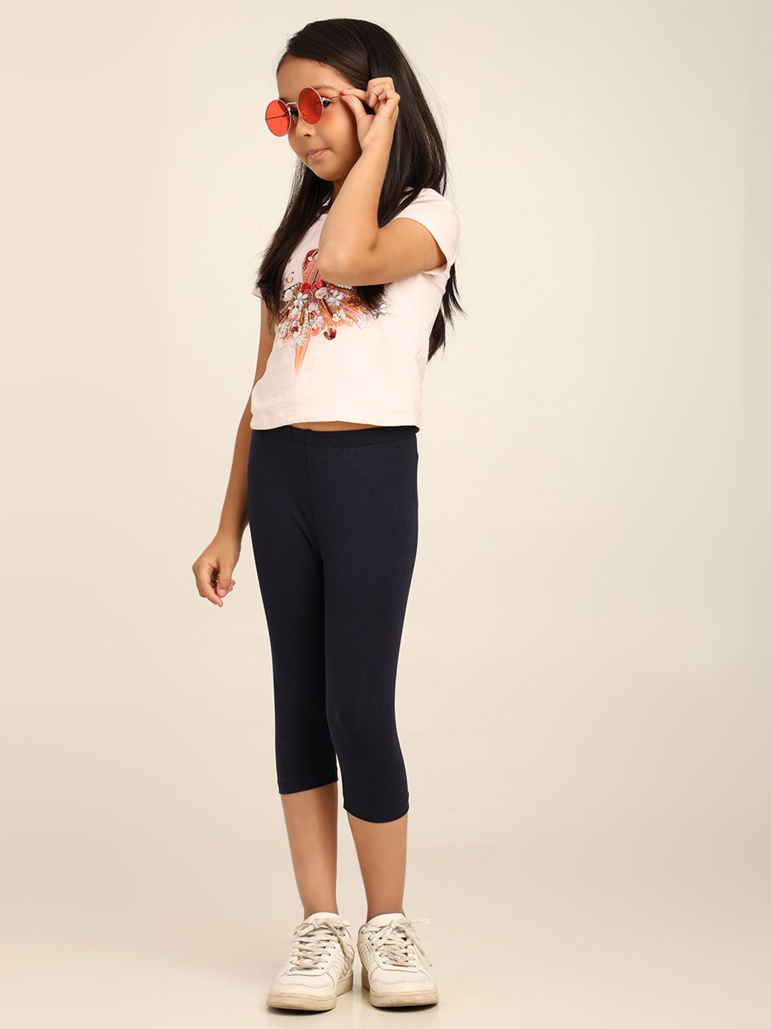 Robinbosky Girls Mid-Rise Three-Fourth Length Leggings