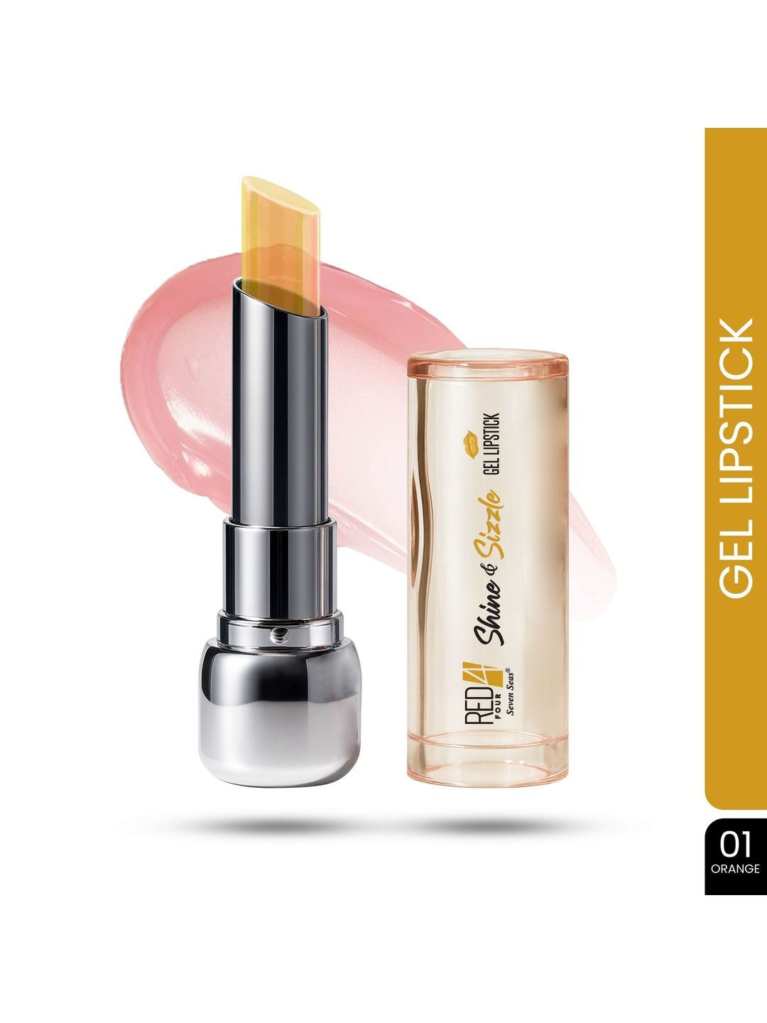 RED 4 Shine & Sizzle Moisturizing Gel Lipstick -Orange 01