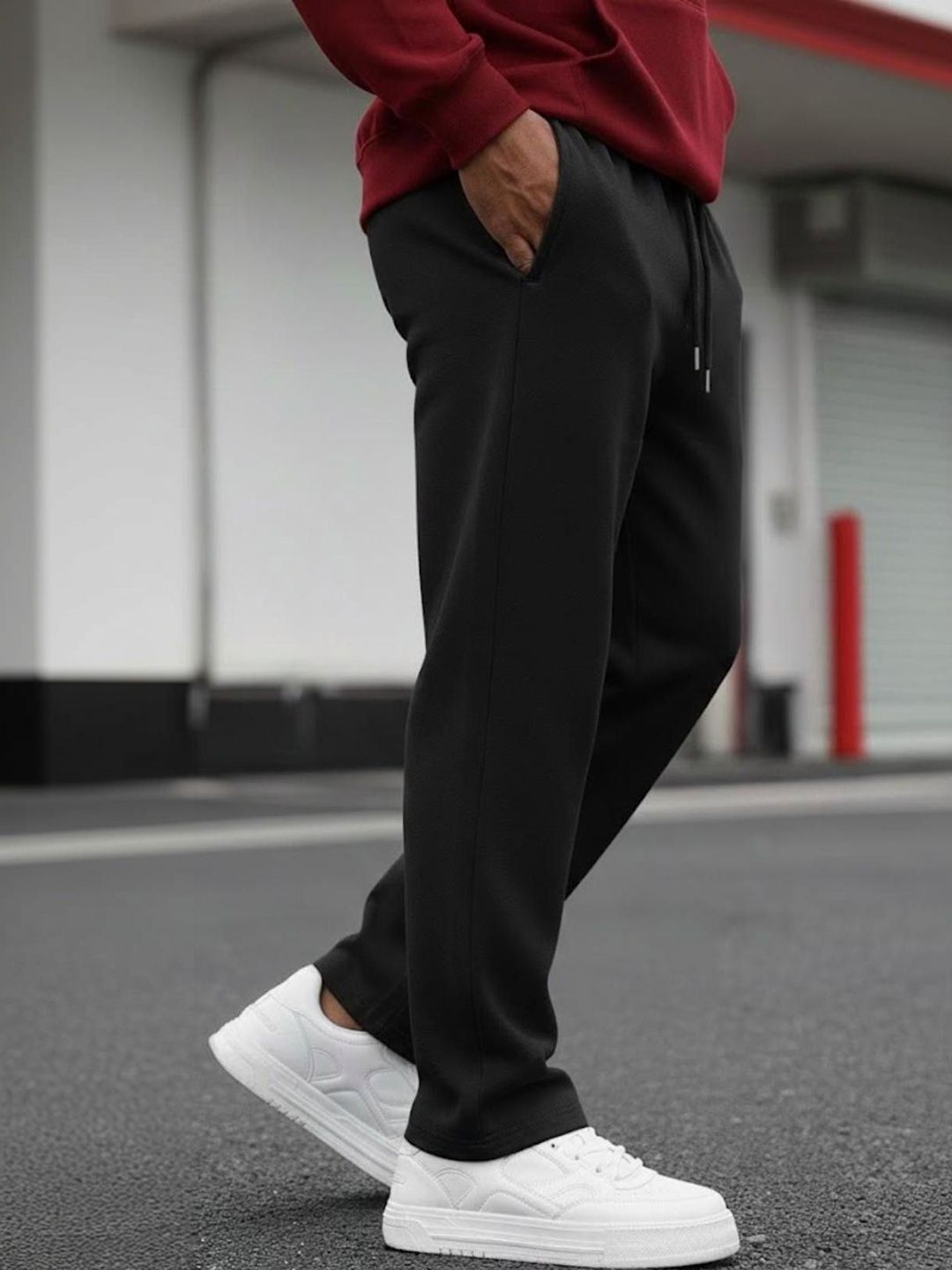 PROGENY Men Pure Cotton Relaxed Fit Track Pants