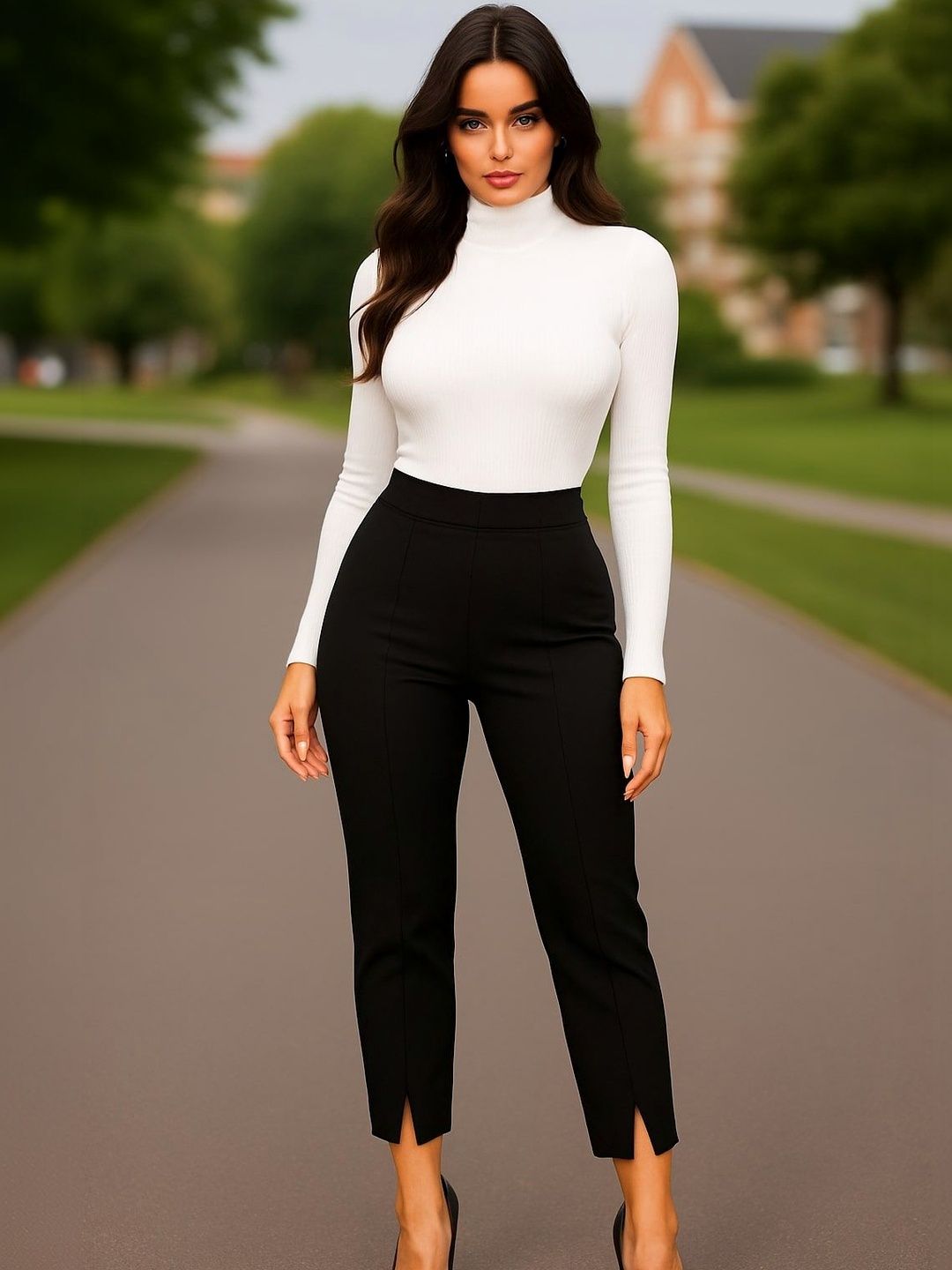 SWADESI STUFF Women Slim Fit Cigarette Trousers