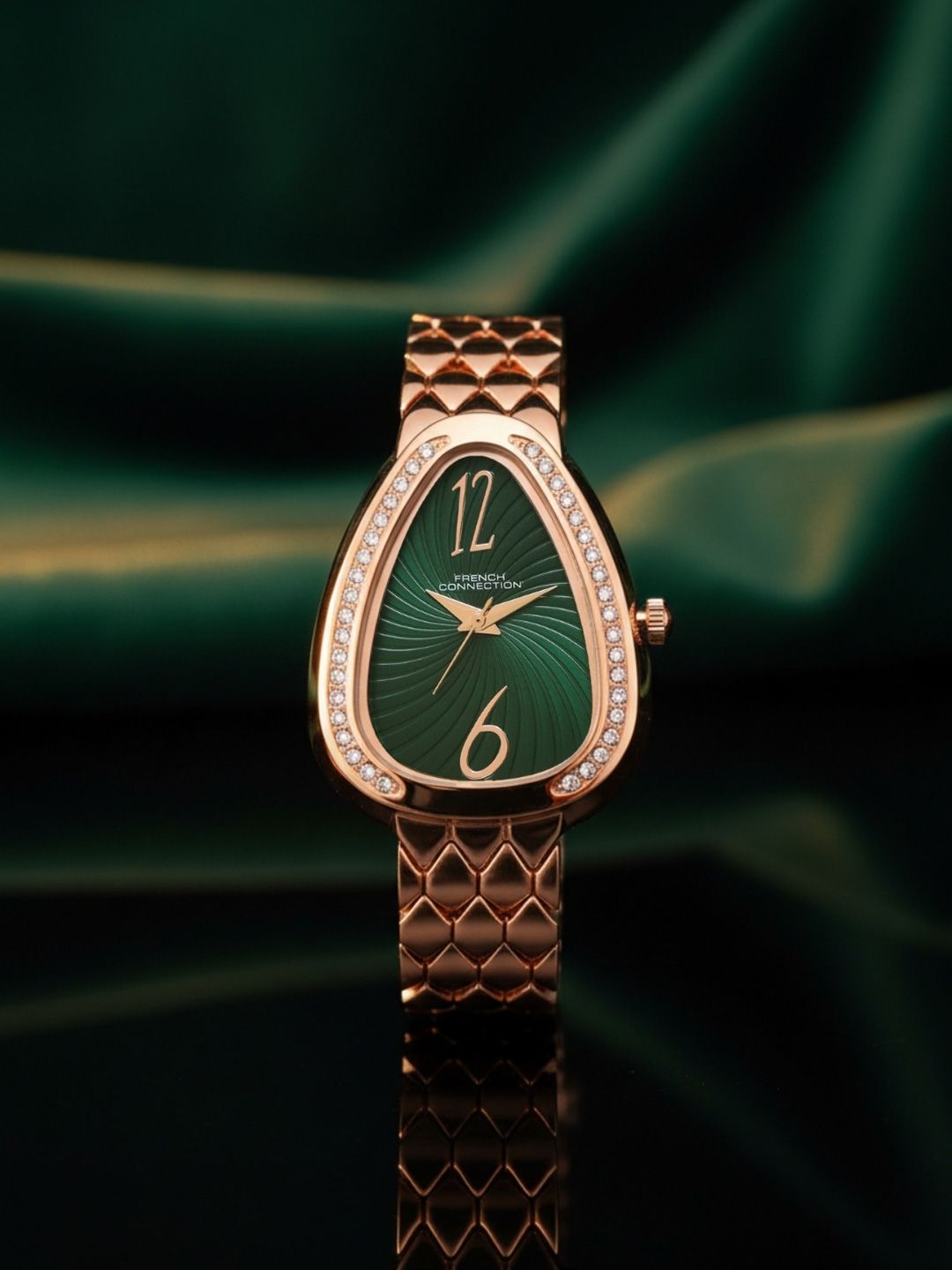 French Connection Syphira Women Green Dial Bracelet Style Strap Analogue Watch-FCN0176NRGM