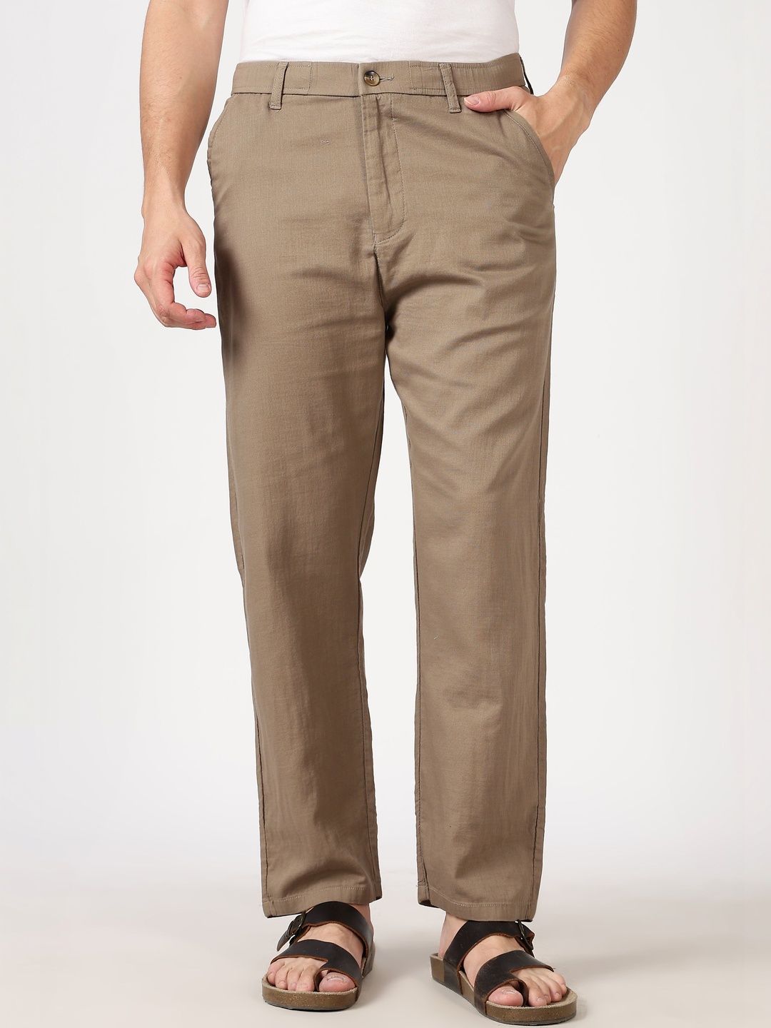 HAMPTONS Classic Straight Linen Formal Trousers