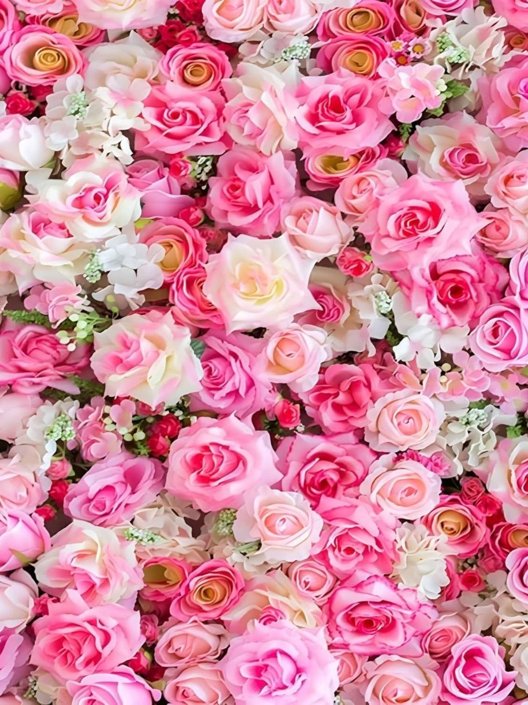 Backdropon Pink & Beige Flower Wall Photography Design Rectangular Backdrop Festive Decor