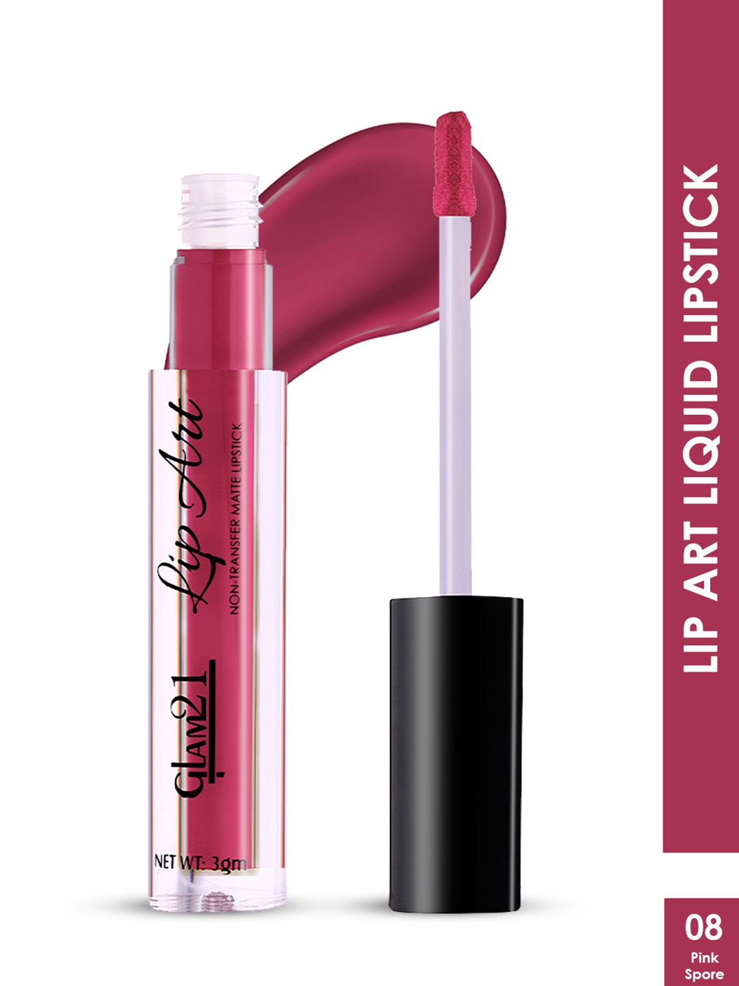 Buy GLAM21 Lip Art Waterproof Non Transfer Matte Liquid Lipstick 3 G   Pink Spore 08 -  - Personal Care for Women