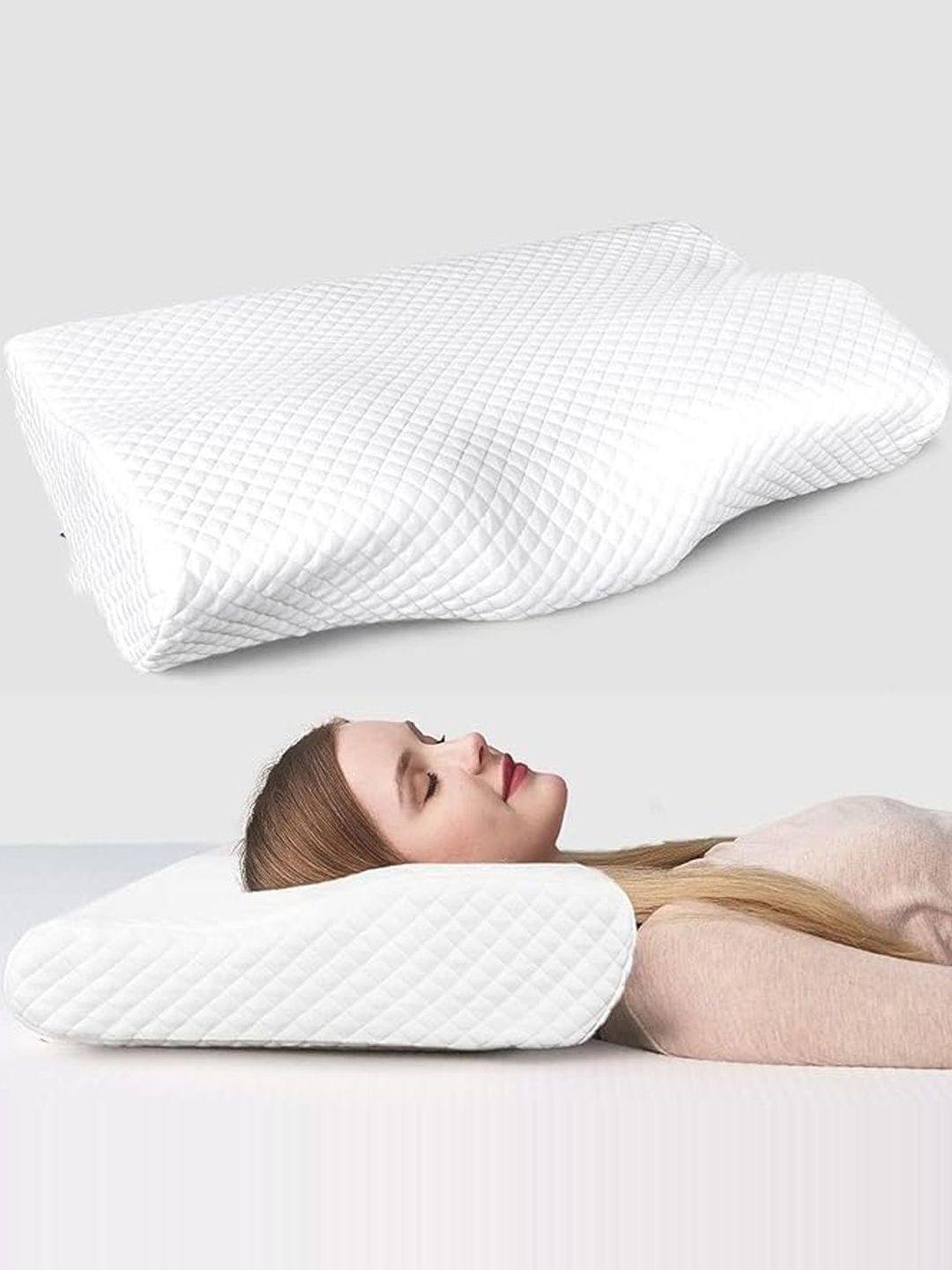 CATRON White Polycotton Breathable Extra Soft Orthopedic Pillow
