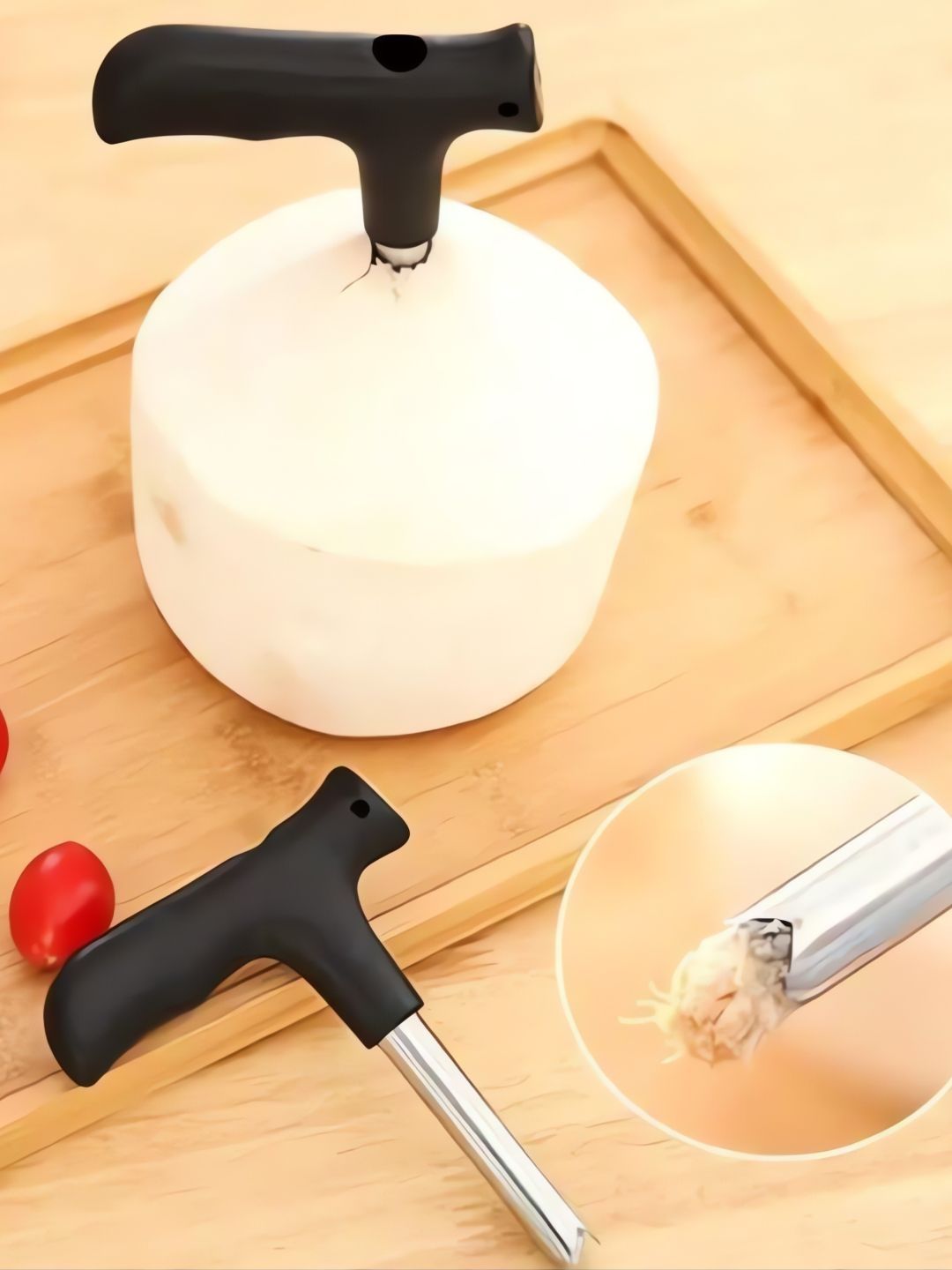 TASKHOUSE Black 2025 Stainless Steel Coconut Hole Maker Opener Tool