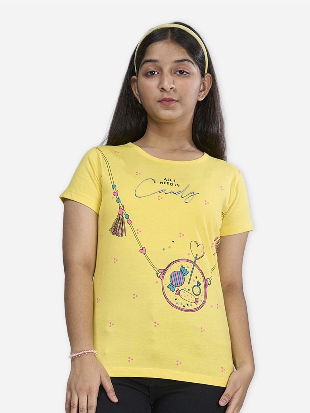 ZUNIORS SSC Kids-Unisex Yellow Cotton Printed Tshirts