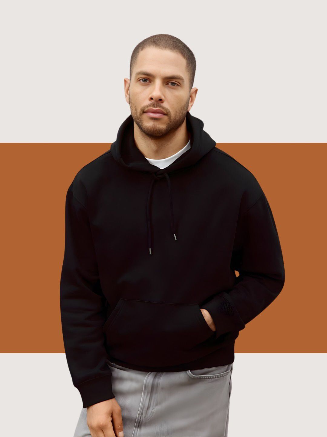 URBANICE Cotton Hooded Pullover Sweatshirt