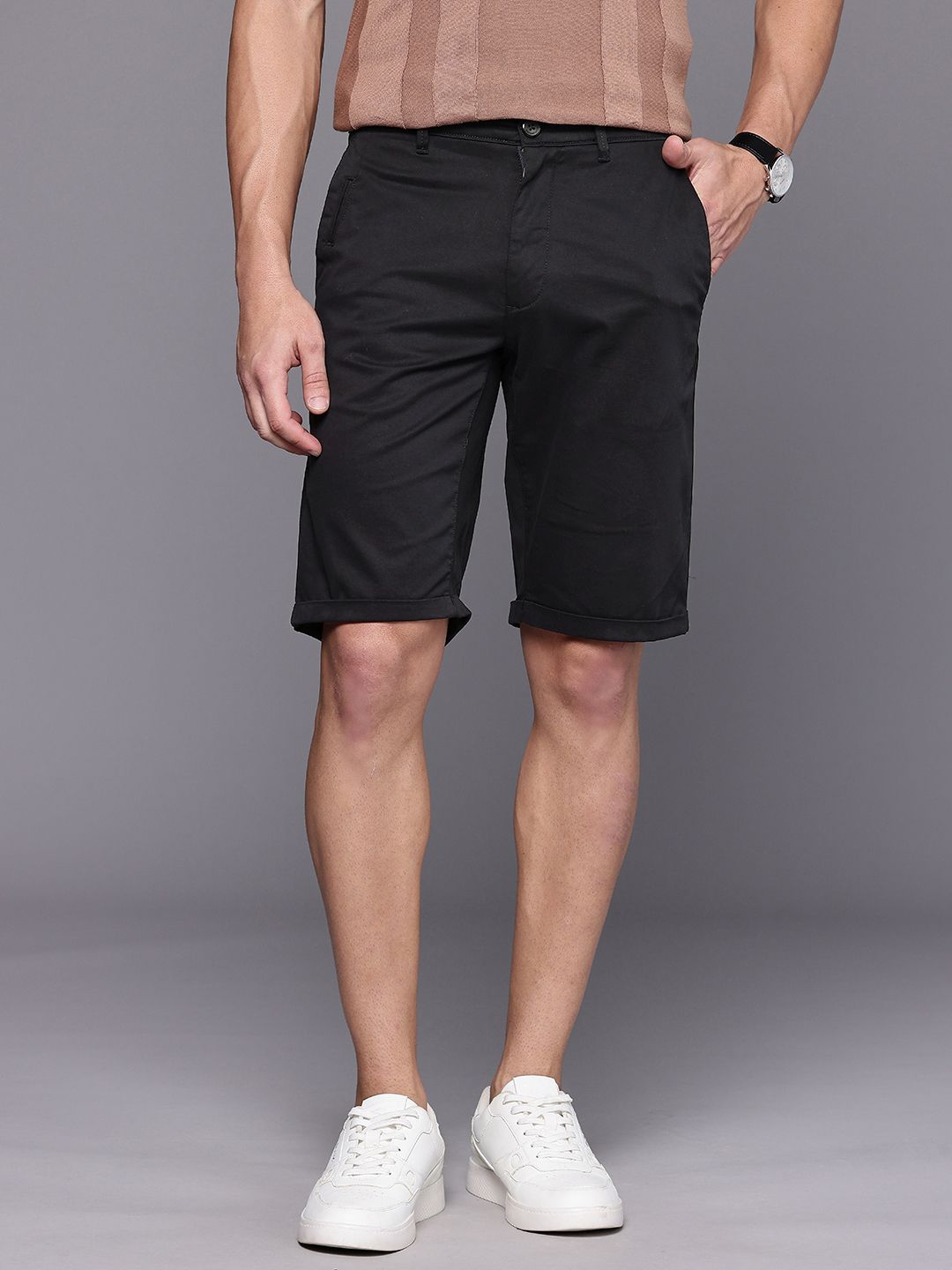 Louis Philippe Sport Men Slim Fit Chino Shorts