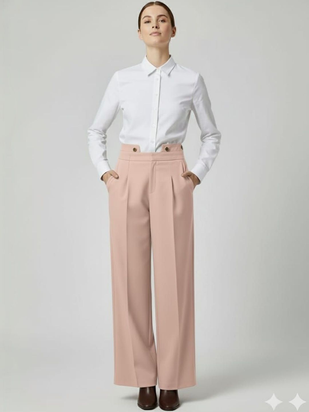 HIGH BUY Women Tailored High-Rise Trousers