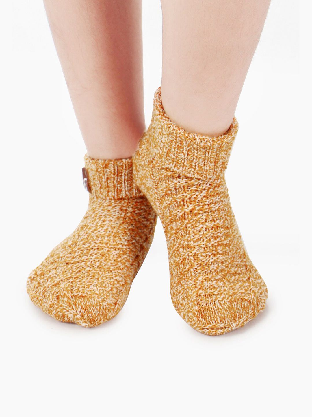 Bharatasya Girls Orange Self Design Ankle-Length Socks