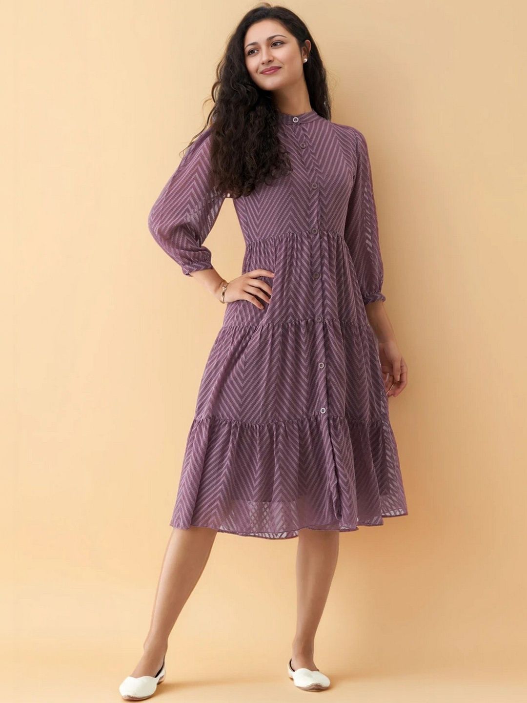 all about you Crepe A-Line Midi Dress