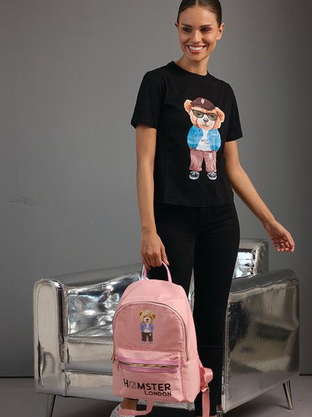 HAMSTER LONDON Printed PU Structured Backpacks