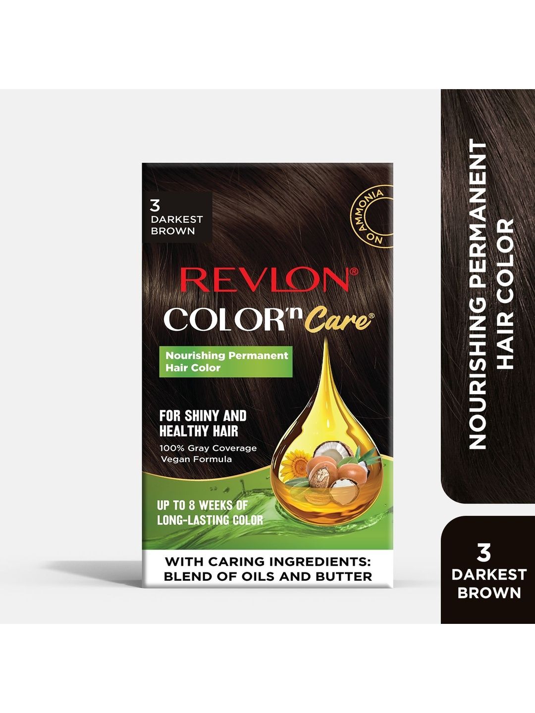Revlon Color'n Care Nourishing Permanent Hair Color With Argan Oil - 176 g Darkest Brown 3