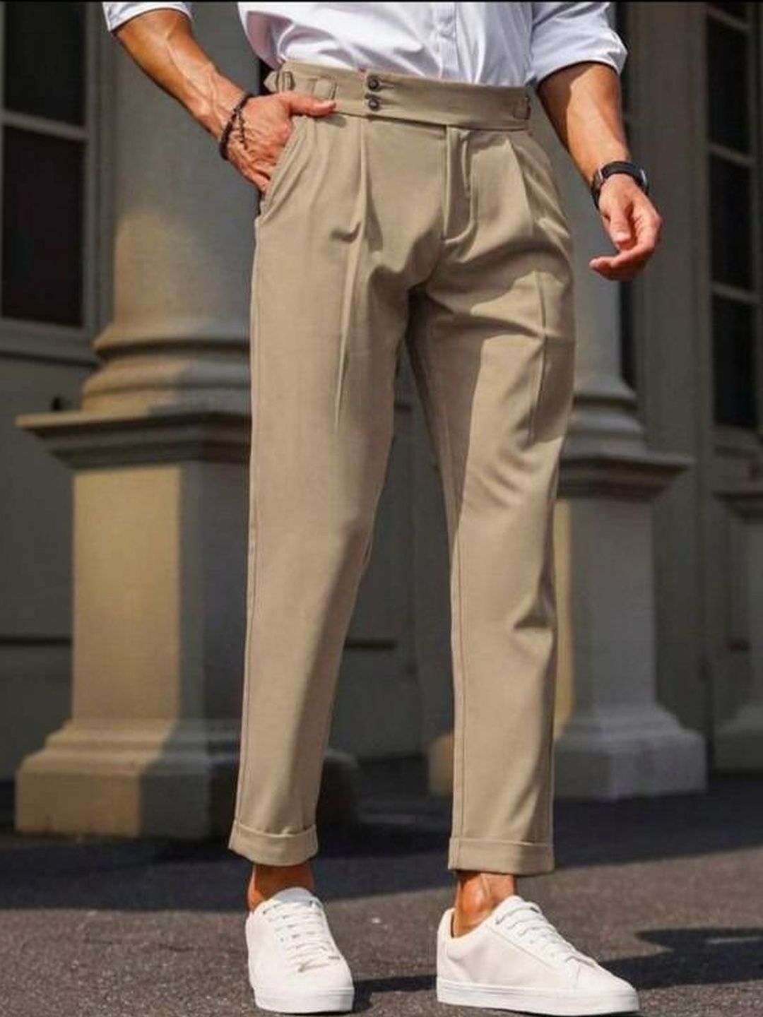 Next One Men Pemium Easy Wash Pleated Gurkha Trousers