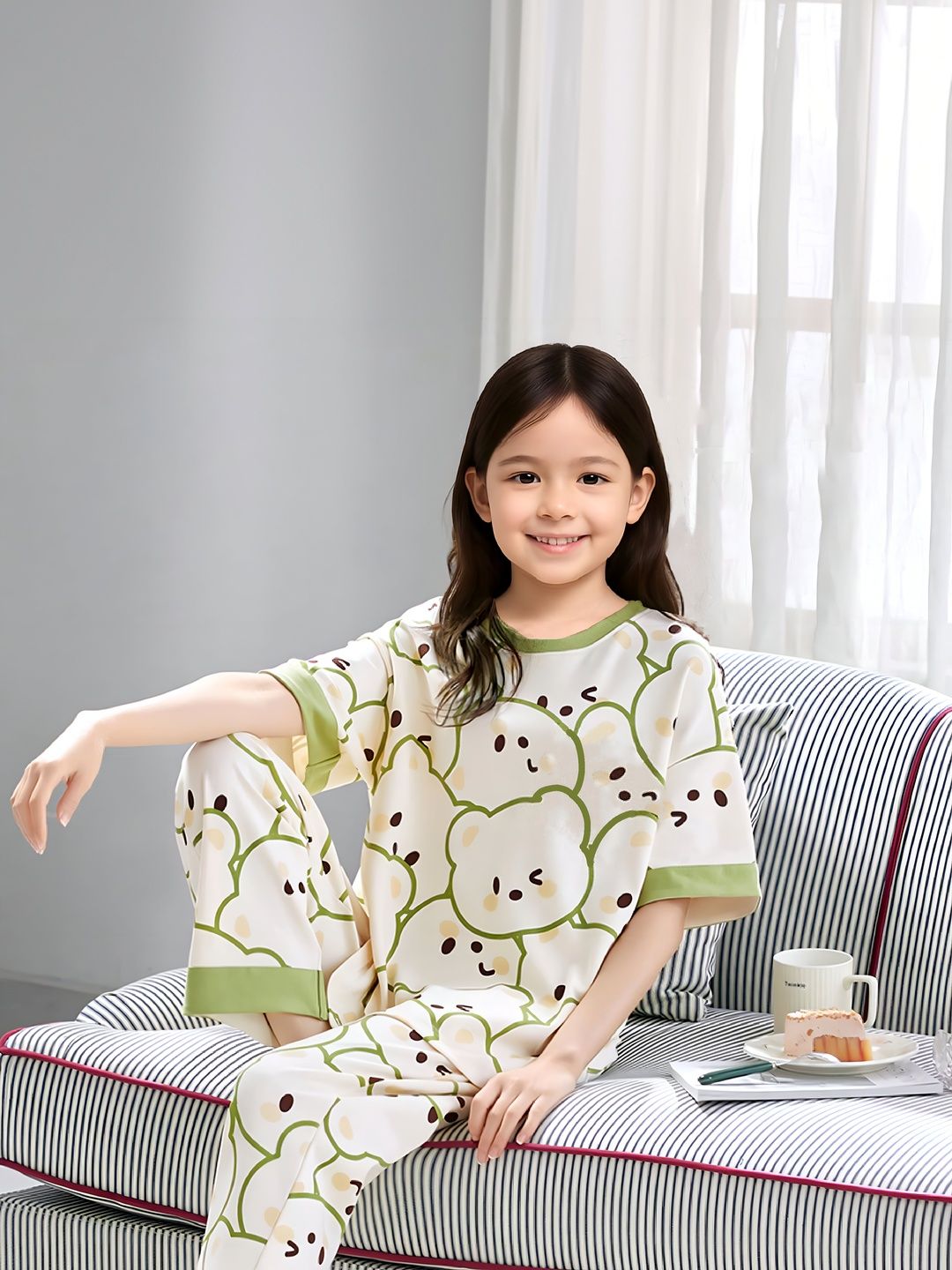 Unisex Kids Printed T-shirt with Pyjamas