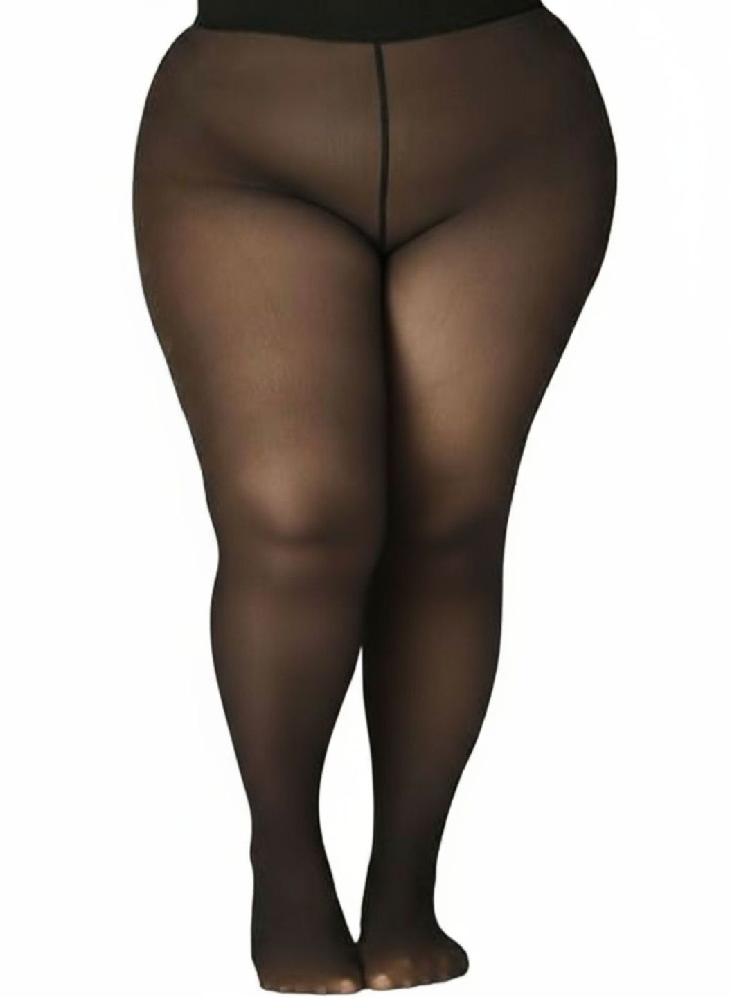 HOT BEES Women Plus Size Dual Tone High Waist Stretchable Stocking