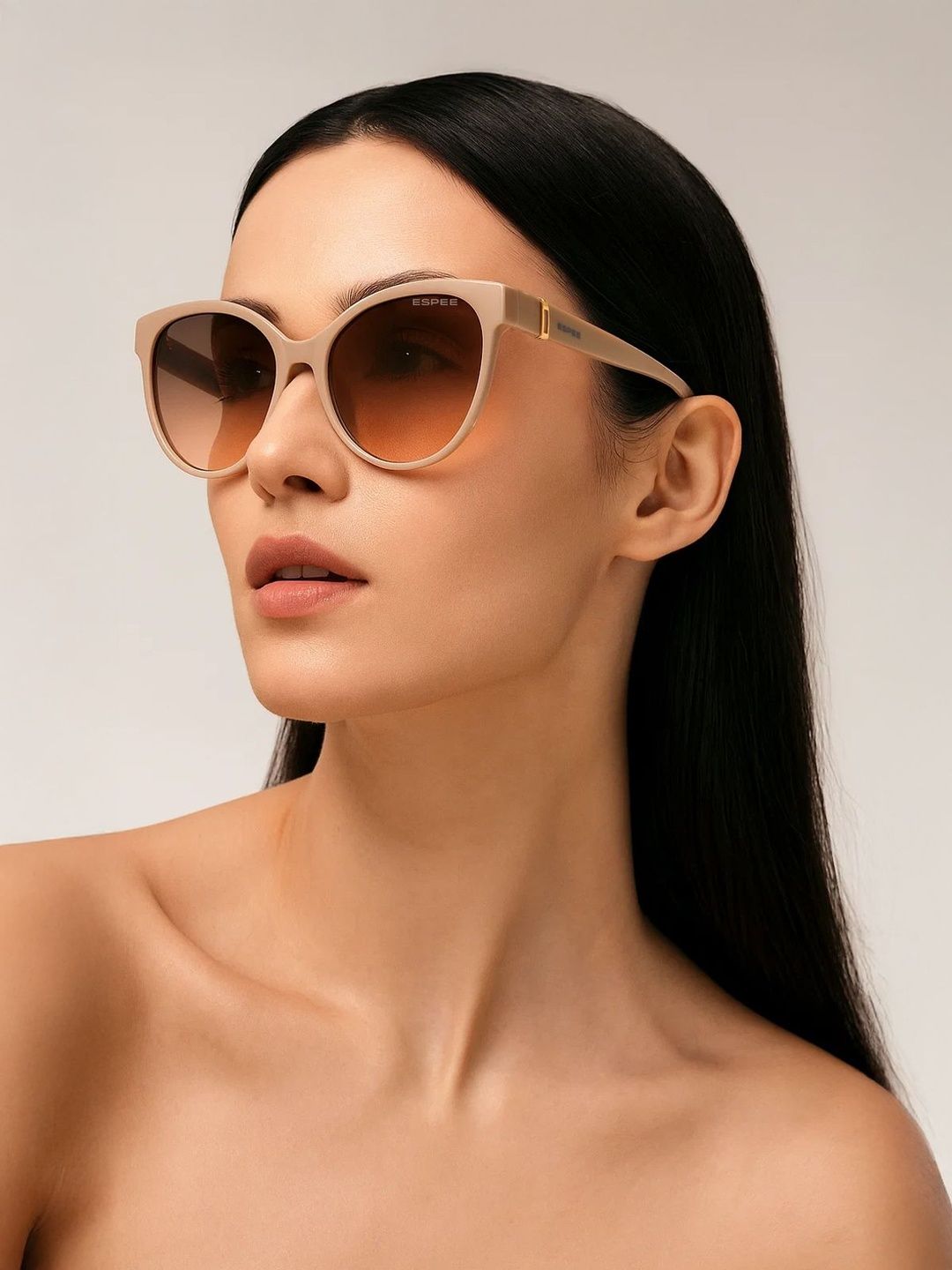 Espee Women Brown Lens & Brown Oval Sunglasses with UV Protected Lens