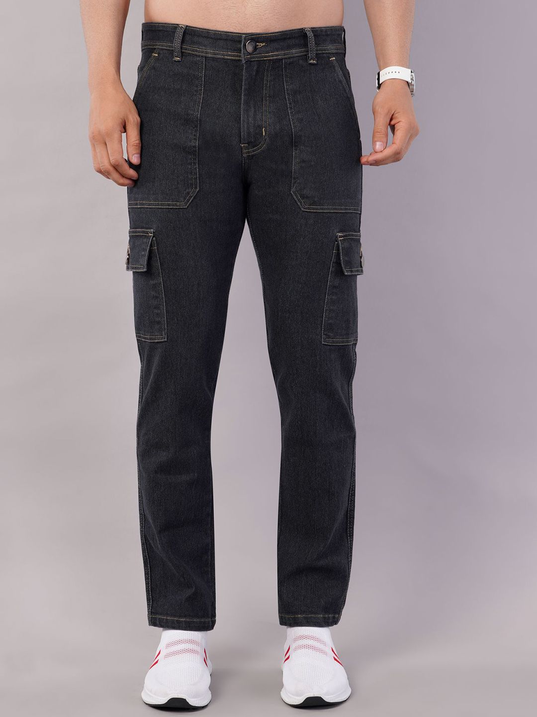 NIVASU Men Regular Fit Mid-Rise Stretchable Cargo Styles