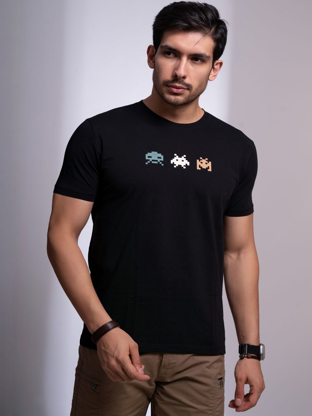 nostrum Men Graphic Printed Round Neck Cotton T-shirt