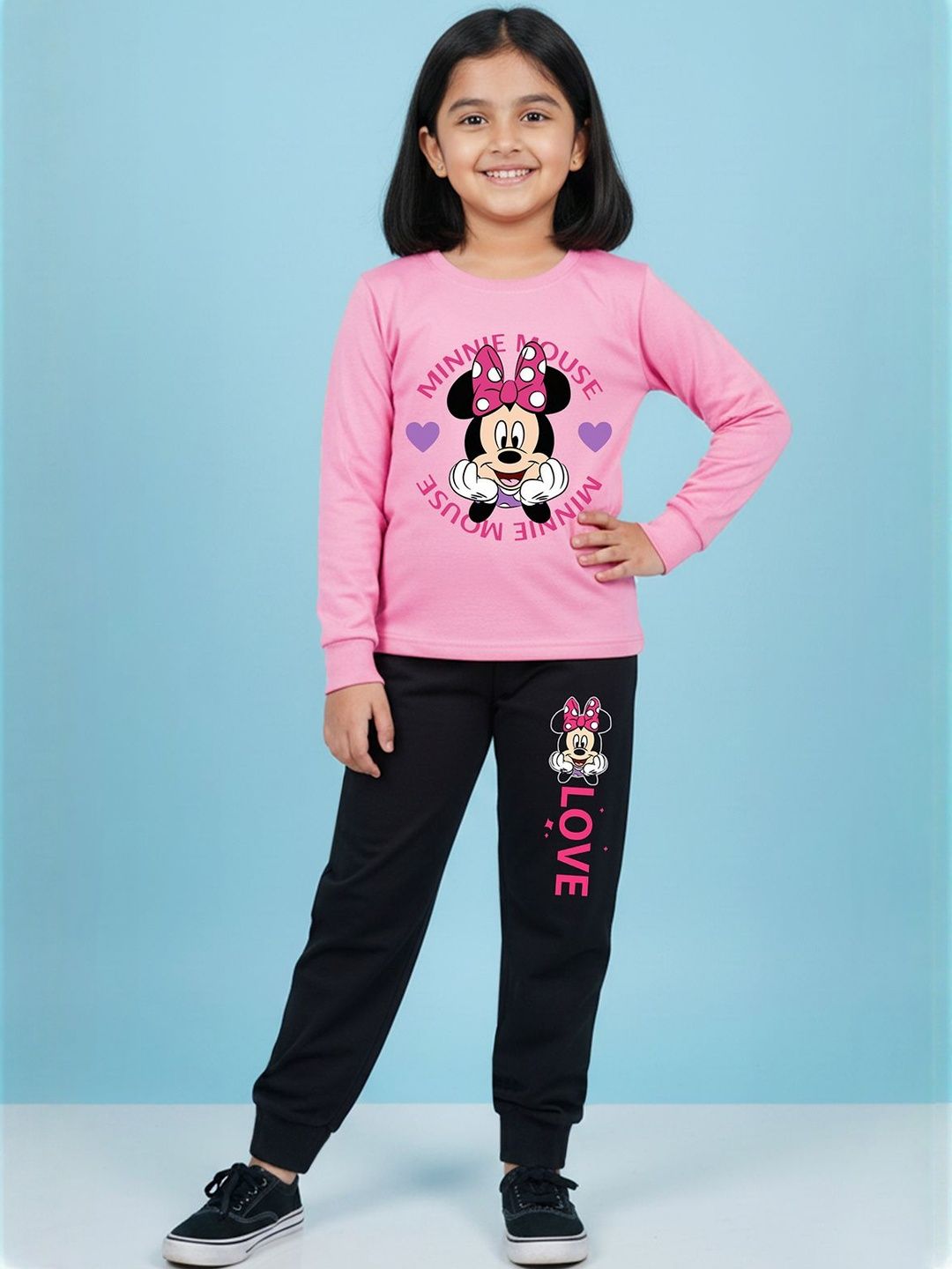 Buy YK Disney Girls Printed Round Neck T Shirt With Joggers -  - Apparel for Girls