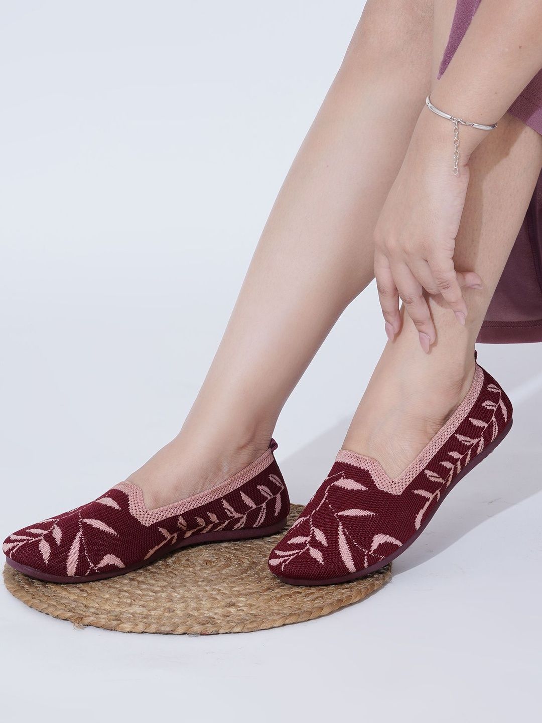 Buy Shoetopia Floral Printed Round Toe Slip On Ballerinas -  - Footwear for Women