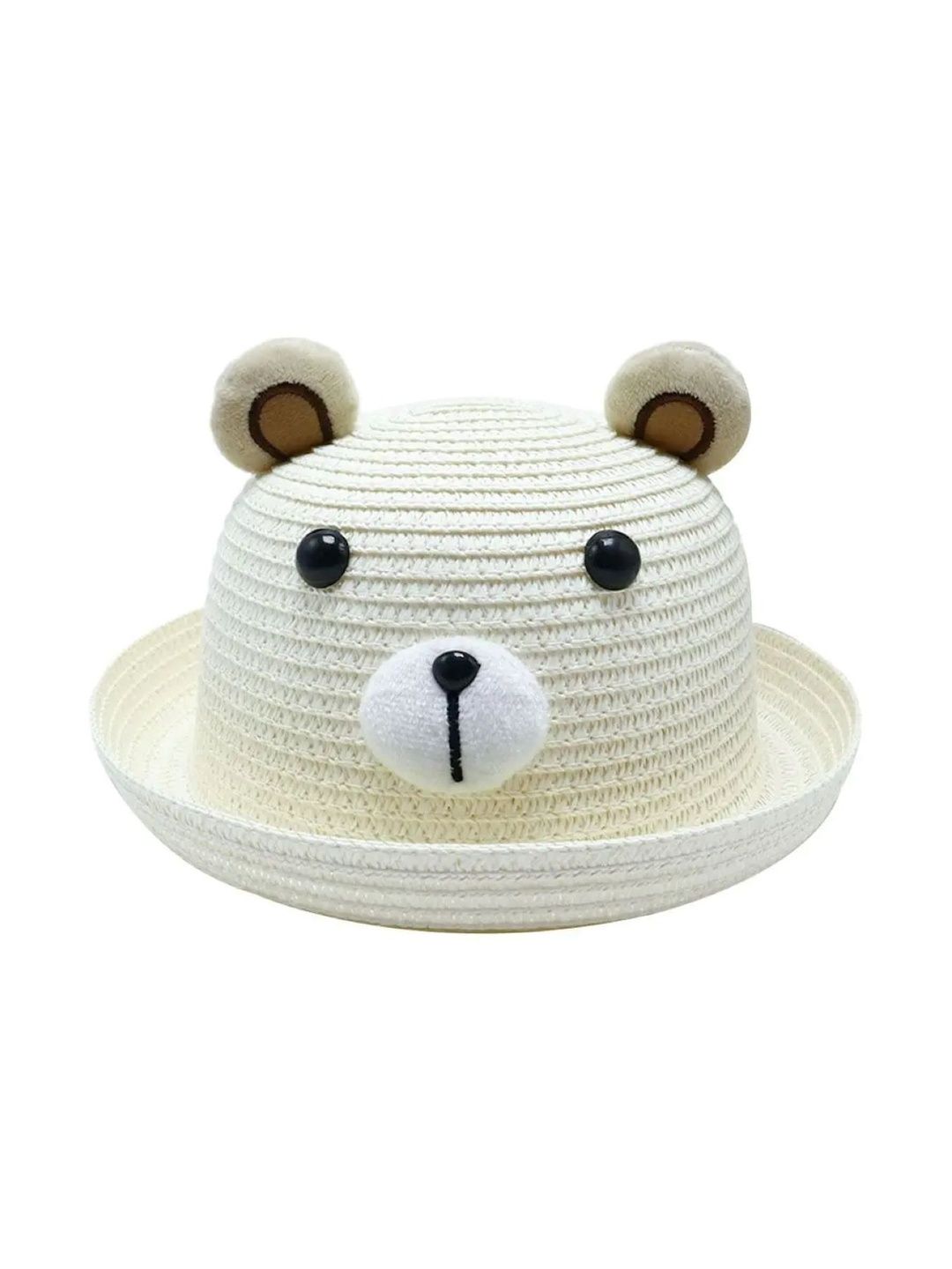 Adorazone Kids White Self Design Fedora Hat