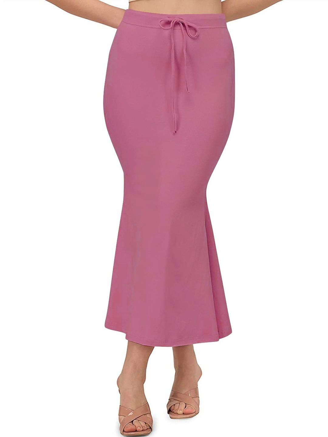 TOOCHKI Solid High-Rise  Saree Shapewear With Drawstring Waistband