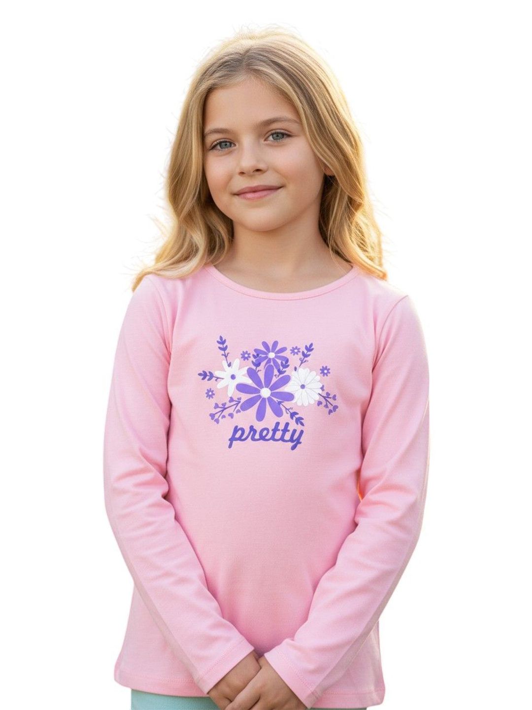 FABROYZ Girls Floral Printed T-shirt