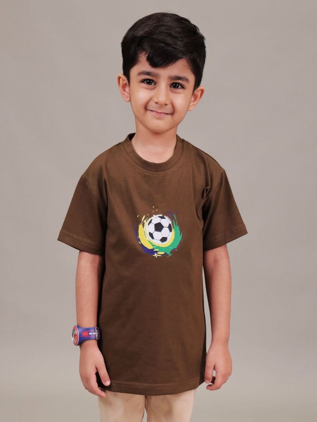Grit N Groove Boys Graphic Printed Round Neck Cotton Relaxed Fit T-shirt