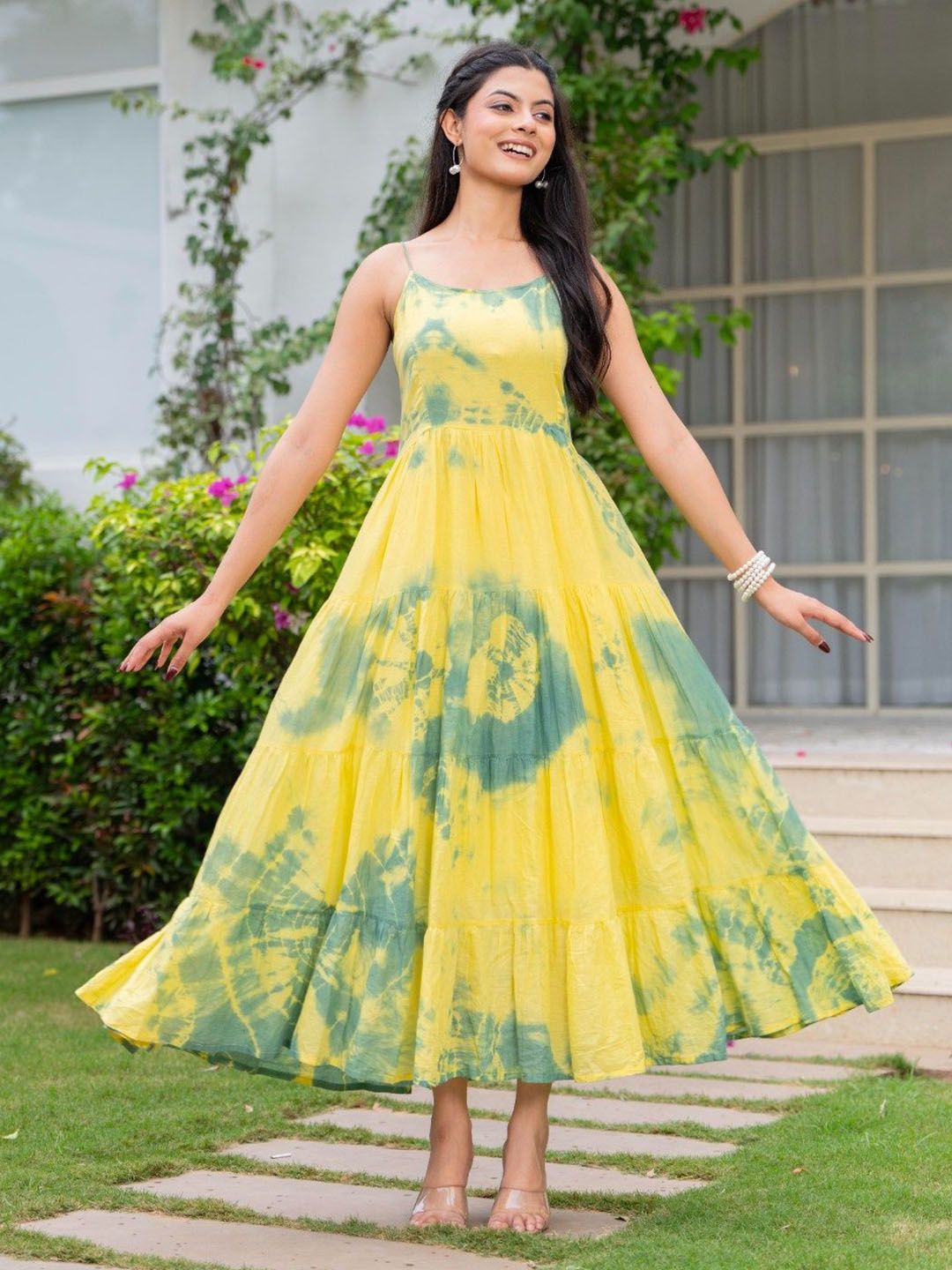 all about you Tie and Dye Dyed Fit & Flare Midi Dress