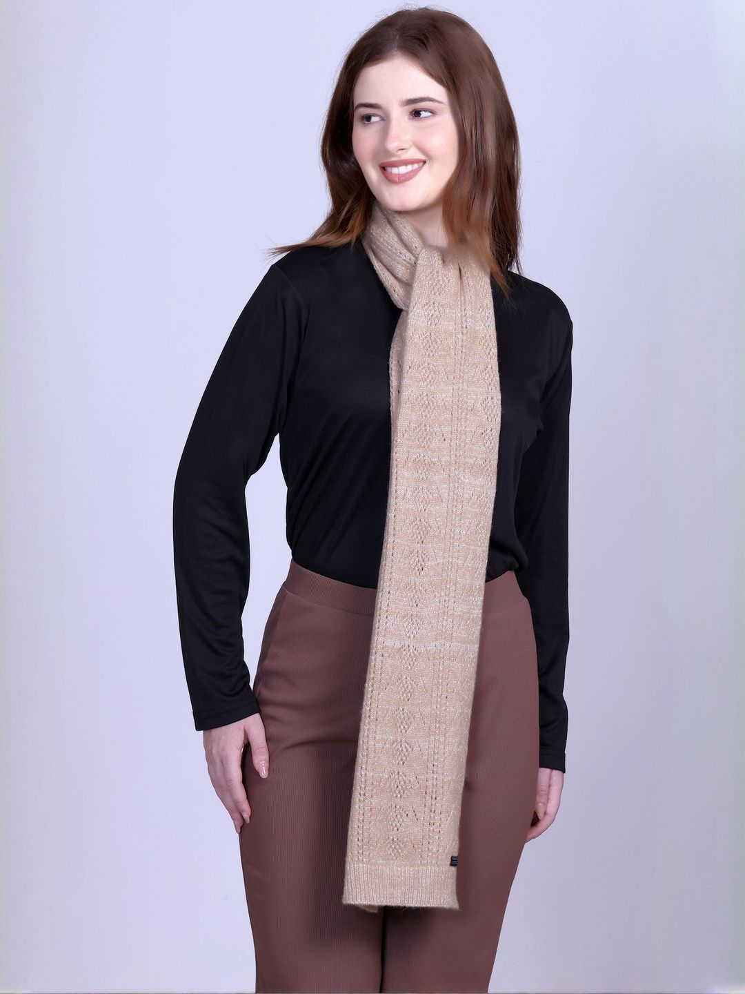 513 Women Self Design Knit Crochet Patteren Warm Muffler